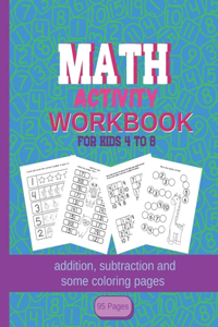 MATH Activity Workbook for kids 4-8