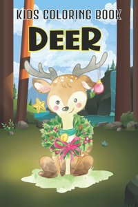 Kids Coloring Book Deer