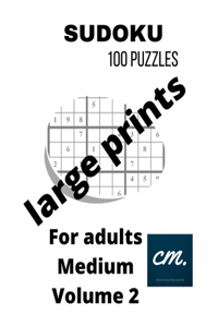 Medium sudoku puzzle book for adults Volume 2