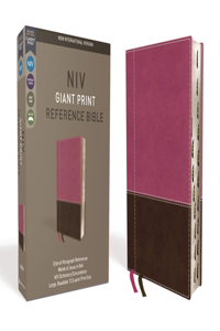 NIV, Reference Bible, Giant Print, Imitation Leather, Pink/Brown, Red Letter Edition, Indexed, Comfort Print