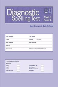 Diagnostic Spelling Tests: Test 1, Form A Pk10