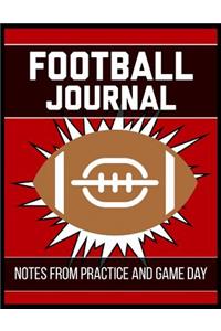 Football Journal Notes from Practice and Game Day