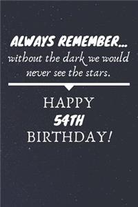 Always Remember Without The Dark We Would Never See The Stars Happy 54th Birthday