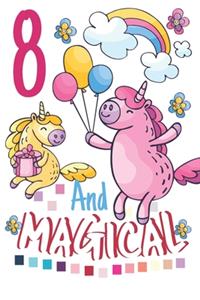 8 And Magical: Birthday Unicorn Sketchpad For Girls - 8 Years Old Birthday Gifts - Sketchbook To Draw And Sketch In