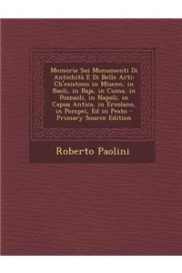 Memorie Sui Monumenti Di Antichita E Di Belle Arti