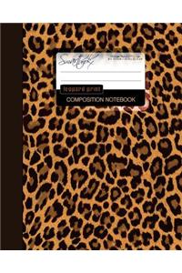 Leopard Print Composition Notebook: College Ruled Writer's Notebook for School / Teacher / Office / Student [ Perfect Bound * Large ]
