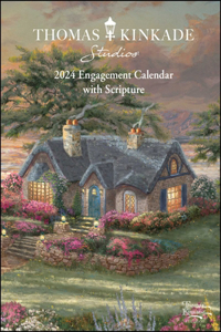 Thomas Kinkade Studios 12-Month 2024 Monthly/Weekly Engagement Calendar with Scr