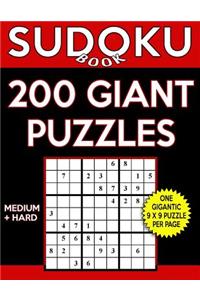 Sudoku Book 200 GIANT Puzzles, 100 Medium and 100 Hard