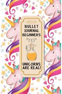 Bullet Journal Beginners: Colorful Unicorns Are Real - Dotted Grid Journal for Girls: (5.5