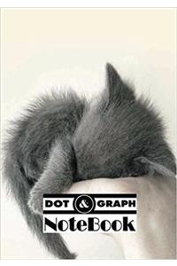 Notebook Dot-grid,graph Sleeping Kitty