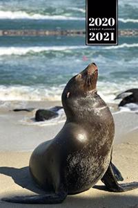 Seal Manatee Sea Lion Cow Walrus Dugong Week Planner Weekly Organizer Calendar 2020 / 2021 - Proud Pose