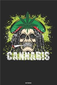 Cannabis Notebook: Rastafari Cannabis Skull Journal Marijuana Composition Book Weed Logbook cbd Birthday gift