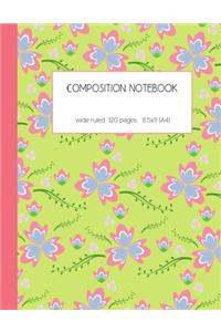 Composition notebook wide ruled 120 pages 8.5x11 (A4)