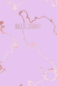 Bullet Journal: Beautiful Purple Marble and Rose Gold - 6 x 9 - 100 pages - Dot Grid Bullet Journal Notebook, Gift for Women and Teen Girls ( Cute Notebook for Girl