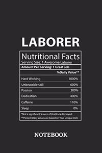 Nutritional Facts Laborer Awesome Notebook