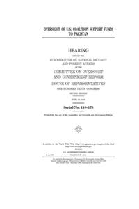Oversight of U.S. coalition support funds to Pakistan