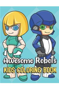 Awesome Robots Kids Coloring Book