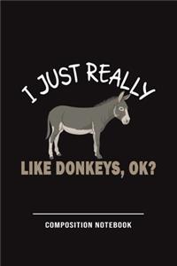I Just Really Like Donkeys, Ok? Composition Notebook