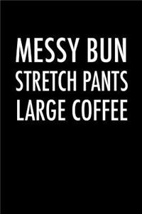 Messy Bun Stretch Pants Large Coffee