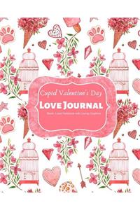 Cupid Valentine's Day Love Journal Blank, Lined Notebook with Loving Graphics