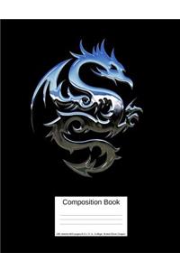 Composition Book 200 Sheets/400 Pages/8.5 X 11 In. College Ruled/ Silver Dragon