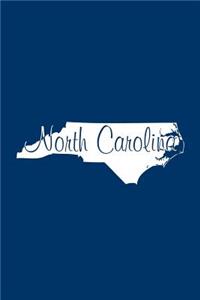 North Carolina - Navy Blue Lined Notebook with Margins