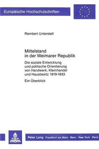 Mittelstand in Der Weimarer Republik