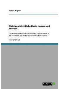 Gleichgeschlechtliche Ehe in Kanada und den USA