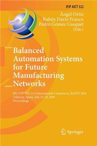 Balanced Automation Systems for Future Manufacturing Networks: 9th Ifip Wg 5.5 International Conference, Basys 2010, Valencia, Spain, July 21-23, 2010, Proceedings