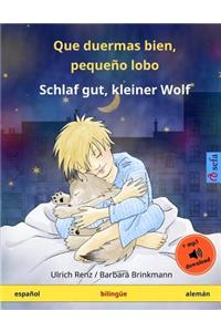 Que duermas bien, pequeño lobo - Schlaf gut, kleiner Wolf (español - alemán): Libro infantil bilingüe con audiolibro mp3 descargable, a partir de 2-4 años