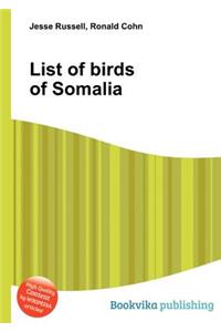 List of Birds of Somalia