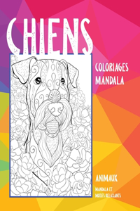 Coloriages Mandala - Mandala et motifs relaxants - Animaux - Chiens