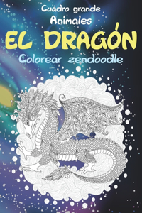 Colorear Zendoodle - Cuadro grande - Animales - El dragón