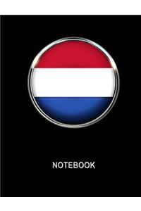 Notebook. Netherlands Flag Cover. Composition Notebook. College Ruled. 8.5 x 11. 120 Pages.