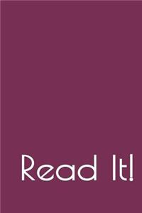 Read It!: A Readers Journal, Lined