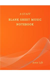 8-Staff Blank Sheet Music Notebook