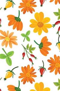 Autumn Flowers Pattern Notebook Journal