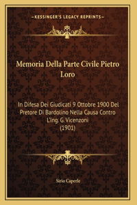 Memoria Della Parte Civile Pietro Loro