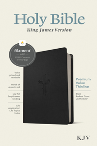 KJV Premium Value Thinline Bible, Filament-Enabled Edition (Leatherlike, Black Radiant Cross, Red Letter)