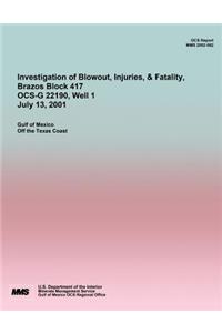 Investigation of Blowout, Injuries, & Fatality, Brazos Block 417 OCS-G 22190 July 13, 2001