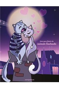 Livro para Colorir de Animais Cantando