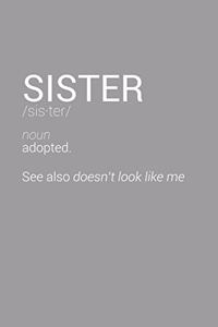 Funny Sister Definition Notebook