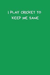 I Play Cricket To Keep Me Sane