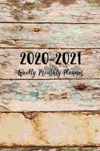 2020-2021 Weekly Monthly Planner: Old Wood Cover - 2020-2021 Daily Weekly Monthly Planner - 24 Months Agenda Planner Jan 2020 - Dec 2021 with Holiday - Password Log, Diary, Schedule 