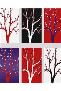 Artistic Bare Winter Trees Snowflakes School Composition Books 130 Pages