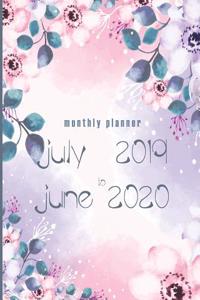 July 2019 to June 2020 Monthly Planner