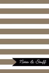 Notes & Stuff Lined Notebook With Khaki Striped Pattern Cover