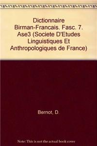 Dictionnaire Birman-Francais. Fasc. 7