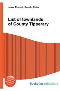 List of Townlands of County Tipperary