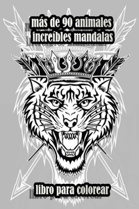 más de 90 animales increíbles mandalas libro para colorear